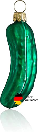 Glas Weihnachtsgurke mittel, matt grün | aus der Glasbläserregion Lauscha | die Gurke für den Weihnachtsbaum als Baumschmuck | an American Pickle, Christbaumgurke, Glasgurke Weihnachtsdeko 8 cm Glas Weihnachtsgurke mittel, matt grün | aus der Glasbläserregion Lauscha | die Gurke für den Weihnachtsbaum als Baumschmuck | an American Pickle, Christbaumgurke, Glasgurke Weihnachtsdeko 8 cm von Glas-Bartholmes