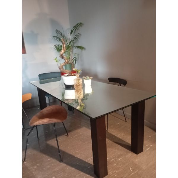 Glastisch mit Spiegelplatte, Glas Italia von Glas Italia