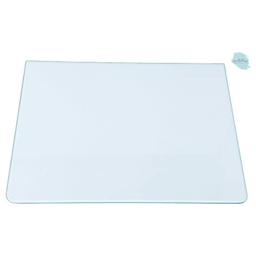 Kühlschrank Einlegeboden | Glasplatte | ALLE MAßE LIEFERBAR - Klarglas 4 mm - (89,96 EUR/qm) 2 abgerundete Ecken - 500 mm x 346 mm von Glas Revolution