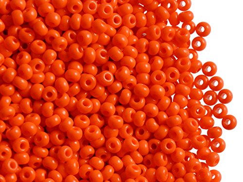 20gr (ca. 840 stk) Tschechische Glas Rocailles Preciosa, GrцЯe 8/0 (2,8mm - 3,2mm), Rundloch, Farbe: Orange Opaque von SCARA BEADS GET INSPIRED