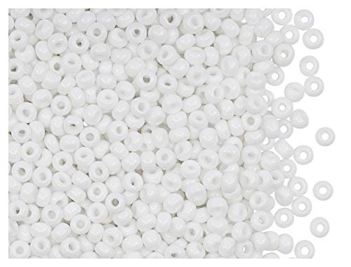 20gr (ca. 840 stk) Tschechische Glas Rocailles Preciosa, GrцЯe 8/0 (2,8mm - 3,2mm), Rundloch, Farbe: Chalk White von SCARA BEADS GET INSPIRED