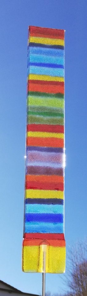 Glas-Stadl Die Glas Fusing Manufaktur Gartenfigur Gartenstecker Design Farbenfroher Sonnenfänger von Glas-Stadl Die Glas Fusing Manufaktur