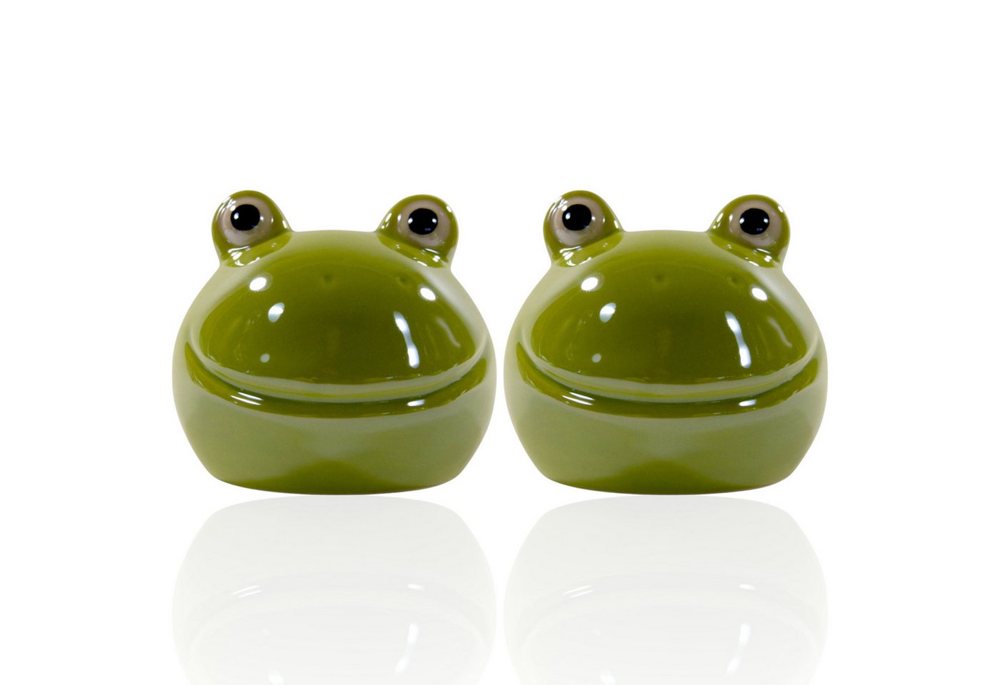 GlasArt Dekofigur Dekofigur Froschkopf Froschkönig drei Farben + Größen Frühling Sommer (Paar, 2 St., 2er-Set), 2er-Set von GlasArt