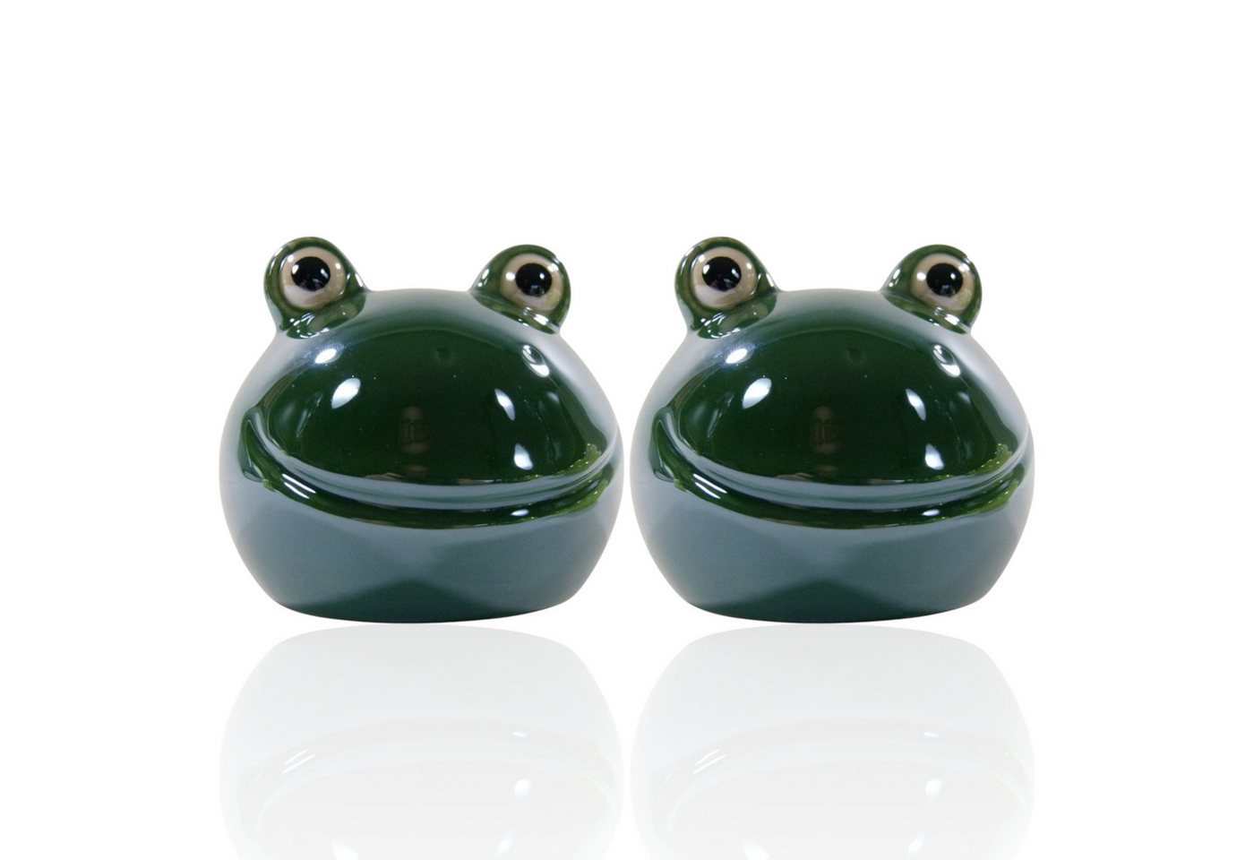 GlasArt Dekofigur Dekofigur Froschkopf Froschkönig drei Farben + Größen Frühling Sommer (Paar, 2 St., 2er-Set), 2er-Set von GlasArt