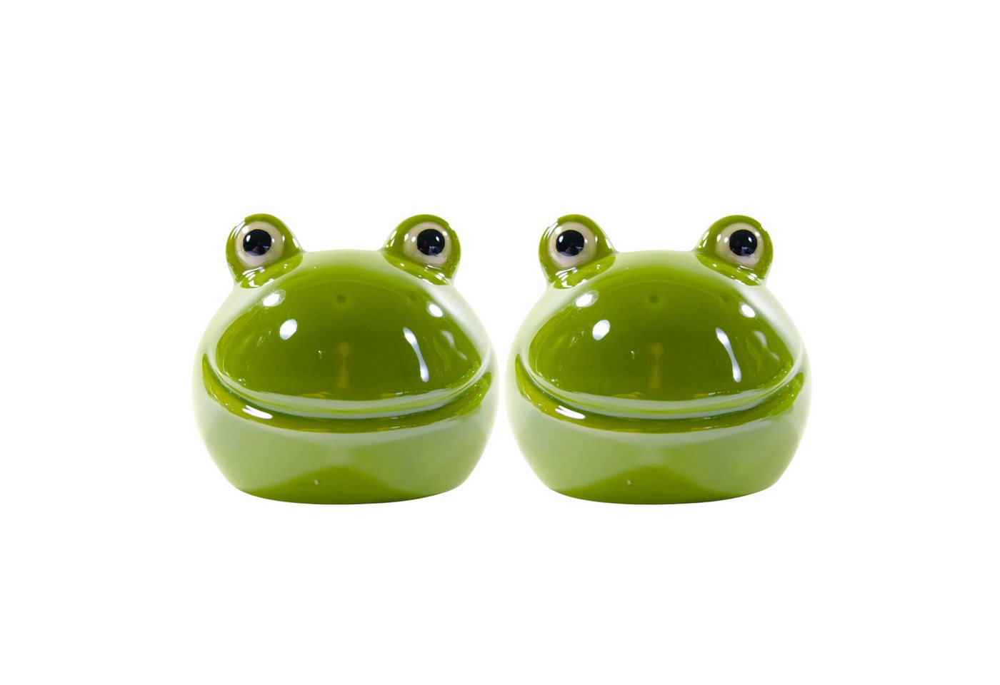 GlasArt Dekofigur Dekofigur Froschkopf Froschkönig drei Farben + Größen Frühling Sommer (Paar, 2 St., 2er-Set), 2er-Set von GlasArt