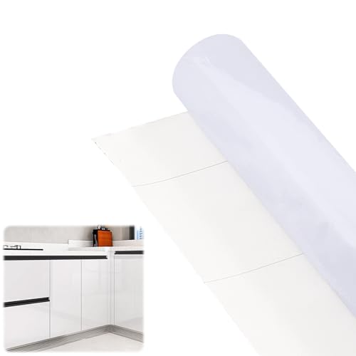 GlasFlength Klebefolie Möbel Glitzer Möbelfolie 40cmX3m Möbelfolie Oberfläche Schimmert Dezent Selbstklebende für Möbel Küche Schrank Wasserdicht Hochglanz Glitzerpartikel Effekt Weiss Dekorfolie von GlasFlength
