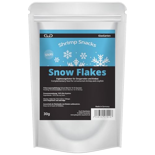 GlasGarten Shrimp Snacks Snow Flakes | 30g – Nuggets schnell zu kleinen Flocken zerfallend, aus 100% Bio-Sojakleie, reich an Vitaminen, Aminosäuren & Ballaststoffen GlasGarten Shrimp Snacks Snow Flakes | 30g – Nuggets schnell zu kleinen Flocken zerfallend, aus 100% Bio-Sojakleie, reich an Vitaminen, Aminosäuren & Ballaststoffen von GlasGarten
