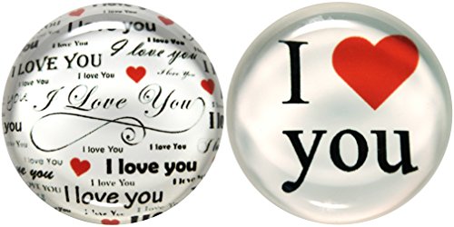 GlasXpert Glasmagnet Kühlschrankmagnet Magnet 2er Set I Love You Glasmagneten von GlasXpert