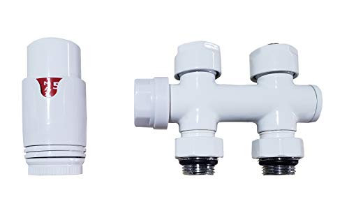 Anschlussgarnitur inkl. Thermostat in weiß (Mittelanschluss) von Glasdeals Inh. Lars Apitius