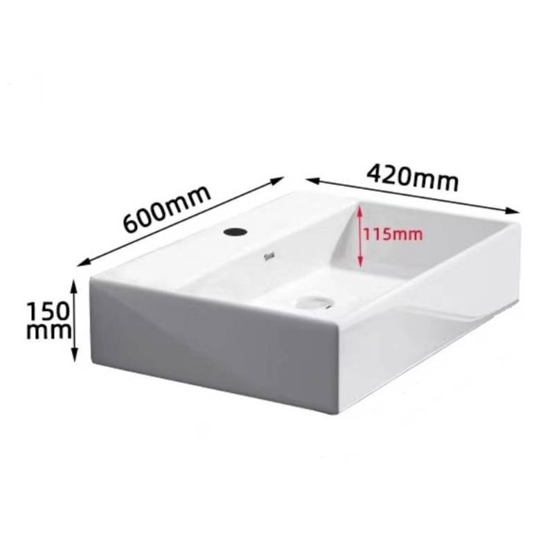 Glasdeals Aufsatz- und Wandwaschtisch AHW2015 in 60 × 42 × 15 cm Weiß 2015 von Glasdeals