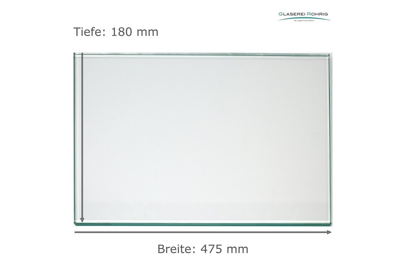 Glaserei Rohrig Einlegeboden Kühlschrank - Klarglas 4 mm (89,96 EUR/qm) - Viele Maße!! von Glaserei Rohrig