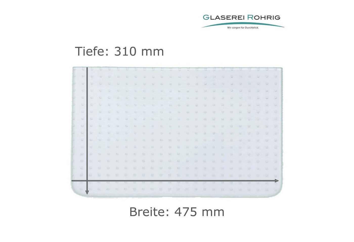 Glaserei Rohrig Einlegeboden Kühlschrank - Master Carré 4 mm (116,62 EUR/qm) - 2 Rundecken von Glaserei Rohrig