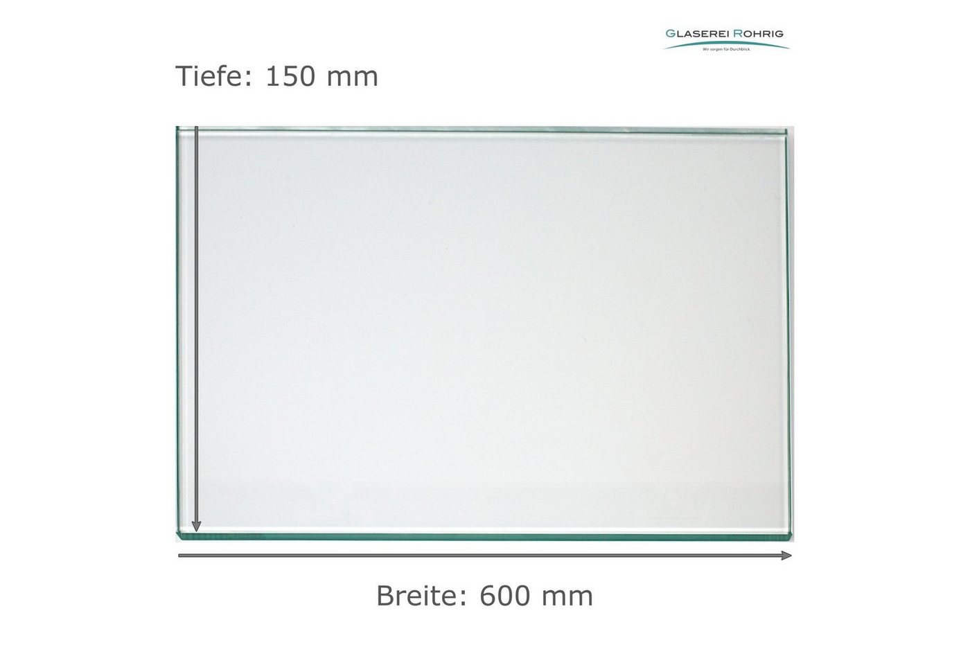 Glaserei Rohrig Regal Glasplatte, Glasregal - Klarglas 6 mm - (133,64 EUR/qm) - Viele Maße! von Glaserei Rohrig