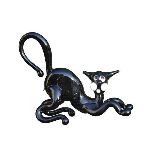 Katze schwarz von Glasfiguren Bastick