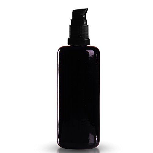 1 x Violettglasflasche 100ml inkl. Pumpverschluss DIN 18mm schwarz (geeignet für alle wässrigen und fließfähigen Flüssigseifen und Cremeseifen mit Einer Viskosität von 1.000 - 10.000 CPS Centipoise) von Glasflaschen