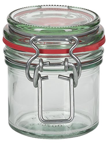 4 x 135 ml Drahtbügelglas/Spannbügelglas rund - inkl. Deckel, Gummidichtung und Spannbügel - Einkochglas - Einweckglas - Einmachglas - Bügelglas - Haushaltsglas - Allzweckglas - Aufbewahrungsglas von Glasflaschen