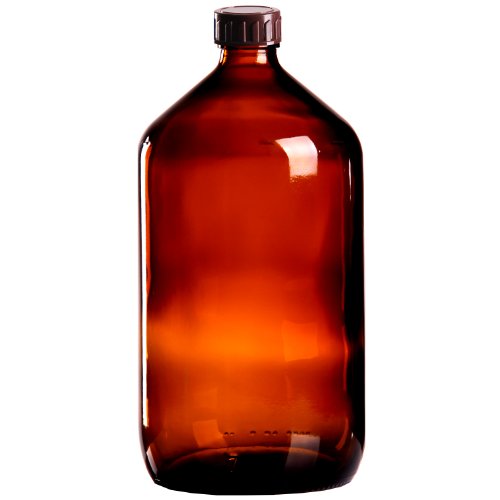5 x Braunglasflasche 1000ml / Medizinflasche inkl. Standard-Schraubverschluss braun DIN 28 von Glasflaschen