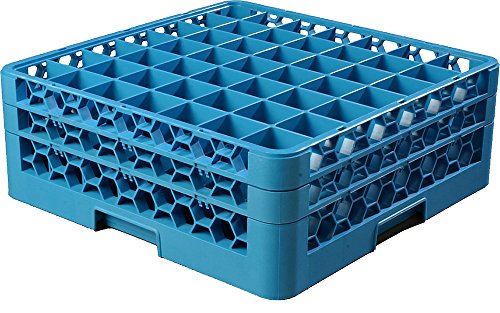 Glaskörbe Glaskorb/Spülkorb 49 Fächer, Außenhöhe: 18 cm/Innenhöhe 16 cm | Glas, Küchenbenutzung, 50 cm x 50 cm x 18 cm, Blau von Glaskörbe