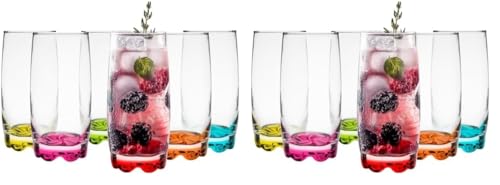 Glasmark KROSNO 1992 68g-8011-W350-5082-26 A688011-W350-5082-26 Set 6 x Glas 350 ml Bottom Mix Color, 350 milliliters, Farbig (Packung mit 2) von Glasmark KROSNO 1992