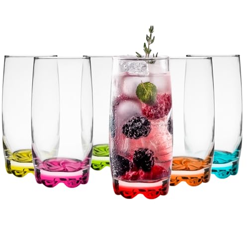 Glasmark KROSNO 1992 68g-8011-W350-5082-26 A688011-W350-5082-26 Set 6 x Glas 350 ml Bottom Mix Color, 350 milliliters, Farbig von Glasmark KROSNO 1992