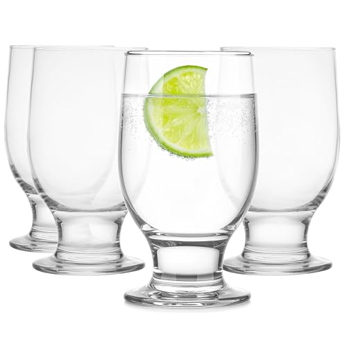 Glasmark KROSNO 1992 Gläser Set 4 Stück Trinkgläser Wassergläser mit Stiel 215 ml Transparent Spülmaschinenfest von Glasmark KROSNO 1992