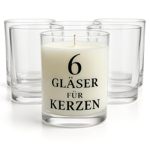 Glasmark KROSNO 1992 Kerzengläser Set 6 Stück Kerzen Gläser zum Kerzenmachen Transparent Leer DIY 275 ml, Klar Glasmark KROSNO 1992 Kerzengläser Set 6 Stück Kerzen Gläser zum Kerzenmachen Transparent Leer DIY 275 ml, Klar von Glasmark KROSNO 1992