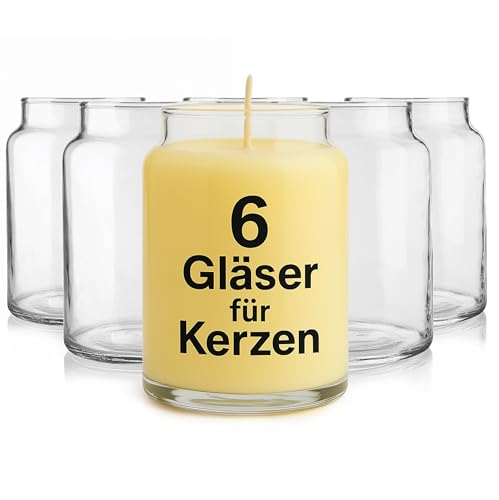 Glasmark KROSNO 1992 Kerzengläser Set 6 Stück Kerzen Gläser zum Kerzenmachen Transparent Leer DIY 890 ml Glasmark KROSNO 1992 Kerzengläser Set 6 Stück Kerzen Gläser zum Kerzenmachen Transparent Leer DIY 890 ml von Glasmark KROSNO 1992