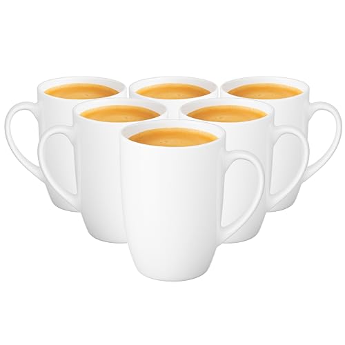 Glasmark KROSNO 1992 Tasse Set 6 Stück Kaffeetassen Keramik Tassen Teetasse Groß 590 ml Weiß von Glasmark KROSNO 1992
