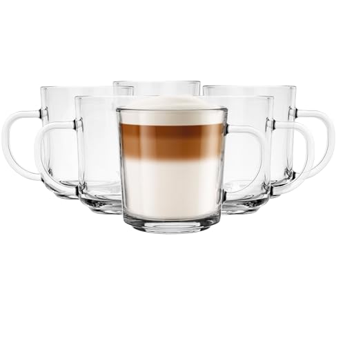 Glasmark Krosno Latte Macchiato Gläser Cappuccino 6er Set Teegläser-Set Mit Henkel Dessertgläser Wassergläser Kaffeegläser Glühweingläser Eiskaffee-Gläser Glühweintassen Groggläser 6x 250 ml von Glasmark KROSNO 1992