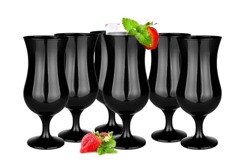 Glasmark Krosno Gläser Cocktailgläser Set Longdrink Cocktail Gin Bier Wasser Longdrinkgläser Cocktailgläser Trinkglas Wasserglas Glas Smoothie Dessert Spülmaschinenfest Schwarz 6 x 420ml von Glasmark KROSNO 1992