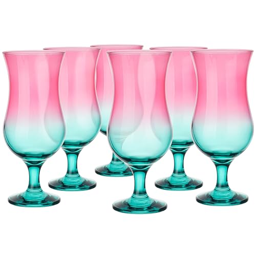 Glasmark KROSNO, 420ml, Set von 6, Glas für alkoholische Cocktails, Longdrinkgläser, Cocktailgläser, Trinkgläser, Partygläser, Perfekt für Zuhause, Restaurants, Glässerset, Ombre-Stil von Glasmark KROSNO 1992