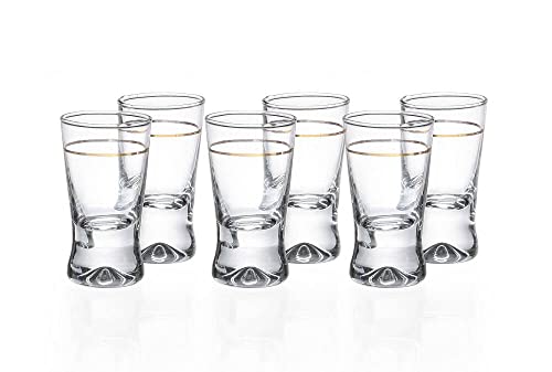 Glasmark KROSNO, 25ml, Set von 6, Schnapsgläser, Wodka Gläser, Shotgläser Set Glas, Stamper für Alkohol, Spülmaschinenfest, Hochwertiges Glas, Bruchsicher von Glasmark KROSNO 1992