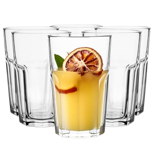 Glasmark KROSNO, 270ml, Set von 6, Longdrinkgläser, Trinkgläser, Highball Glas, Wassergläser, Cocktail, Caipirinha Gläser, Perfekt für Zuhause, Restaurants und Partys, Glässerset von Glasmark KROSNO 1992