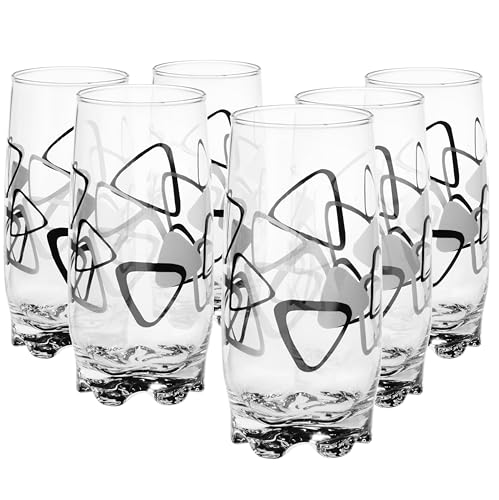 Glasmark KROSNO, 350ml, Set von 6, Longdrinkgläser, Trinkgläser, Highball Glas, Wassergläser, Cocktail, Perfekt für Zuhause, Restaurants und Partys, Glässerset, klassische Form von Glasmark KROSNO 1992