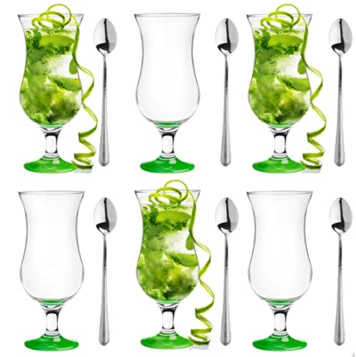 Glasmark KROSNO, 420ml, Set von 6, Glas für alkoholische Cocktails, Longdrinkgläser, Cocktailgläser, Trinkgläser, Partygläser, Perfekt für Zuhause, Restaurants und Partys, Teelöffel inklusive von Glasmark KROSNO 1992