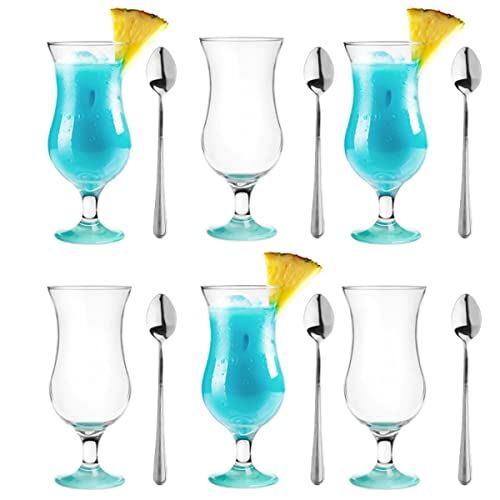 Glasmark KROSNO, 420ml, Set von 6, Glas für alkoholische Cocktails, Longdrinkgläser, Cocktailgläser, Trinkgläser, Partygläser, Perfekt für Zuhause, Restaurants, Teelöffel inklusive von Glasmark KROSNO 1992