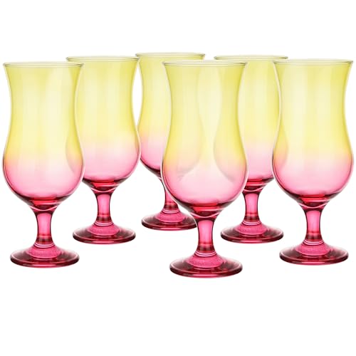 Glasmark KROSNO, 420ml, Set von 6, Glas für alkoholische Cocktails, Longdrinkgläser, Cocktailgläser, Trinkgläser, Partygläser, Perfekt für Zuhause, Restaurants, Glässerset, Ombre-Stil von Glasmark KROSNO 1992