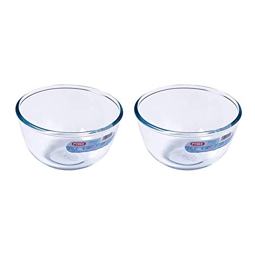 Pyrex 2er Set Glasschale rund klassisch 0,5 Liter - Ofenfest und mikrowellengeeignet - transparent von Pyrex