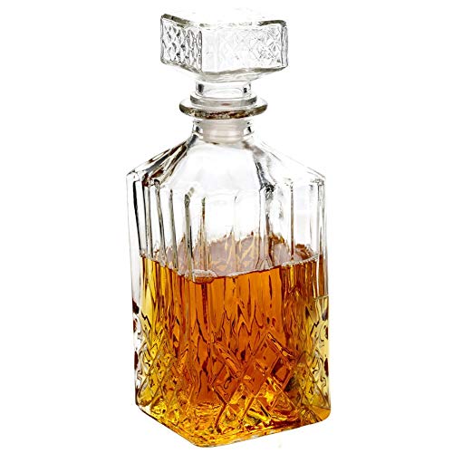 Klassische Glas-Karaffe ca. 900 ml für Whiskey Cognac Brandy Likör, Durchsichtig von Pasabahce