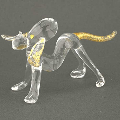 Murano Glas Cristallo und Gold Dog von Glass Of Venice