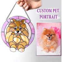 Haustier Erinnerungsgeschenk Hundeportrait Weihnachtsgeschenk Benutzerdefinierte Glasfensterbehang Haustierverlustgeschenk von GlassArtStories