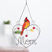 Kardinal Buntglas Fensterbehänge Personalisierte Weihnachten Ornament Glasmalerei Vogel Suncatcher Gedenkgeschenk von GlassArtStories