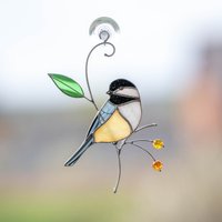 Meise Buntglas Vogel Suncatcher Geschenke Für Mama Weihnachten Moderne Buntglasfensterbehänge Meistverkaufte Artikel Hauseinweihungsgeschenk von GlassArtStories