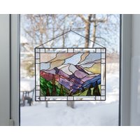 Mount Rainier Buntglasfensterbehänge Neues Jobgeschenk Für Sie Benutzerdefinierte Buntglastafel Bergwandkunst Freund Weihnachtsgeschenke von GlassArtStories