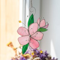 Sakura Glasmalerei Fensterbehang Weihnachtsgeschenke Mama Blume Suncatcher Handgemachte Geschenke von GlassArtStories
