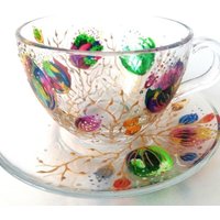 Einzigartige Geschenke Tee Set Personalisierte Glas Teetasse Und Untertasse Hochzeit Morgen Tassen Teil Gefälligkeiten von GlassBayStudio