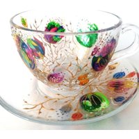Einzigartige Geschenke Tee-Set Personalisierte Glas Teetasse Und Untertasse Hochzeit Morgen Tassen Tee Teil Gefälligkeiten von GlassBayStudio