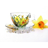 Geschenke Für Zuhause Narzissen Tasse Beste Mama Blume Geschenk Einzigartige Tee Set Personalisierte Glas Teetasse Und Untertasse Gastgeschenk von GlassBayStudio