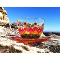 Mandala Tasse Mit Untere Einzigartige Geschenke Personalisierttea-Set Für Yoga-Liebhaber Hochzeit Morgentasse Tee Personalisierte Teeteil von GlassBayStudio