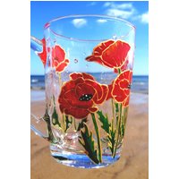 Rote Mohnblumen Kaffeetasse Muttertag Geschenk Natur Liebhaber Wildblumen von GlassBayStudio